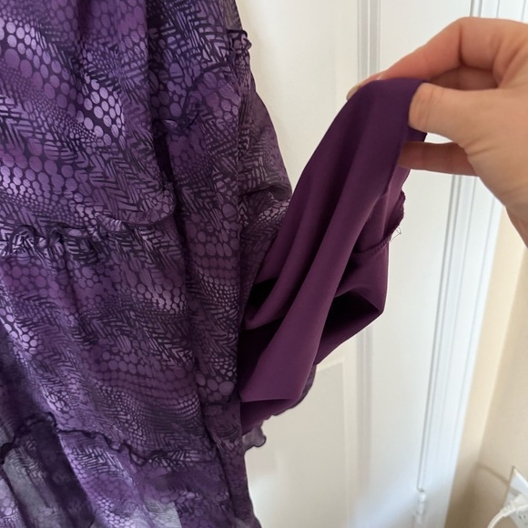 Vintage Y2K Purple Flowy Tiered Maxi Dress Size 10 - Picture 6 of 11